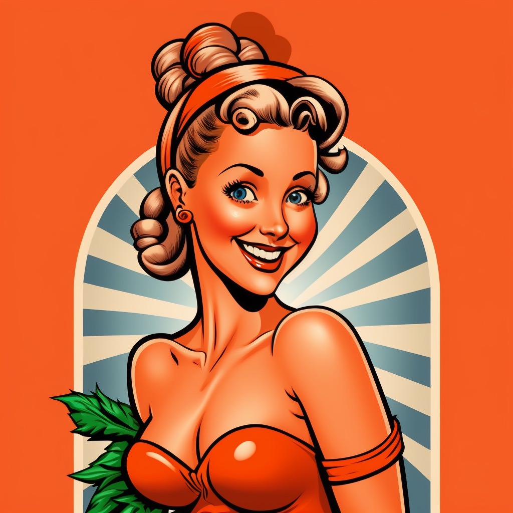 Retro Pige Ai Stock Photo 