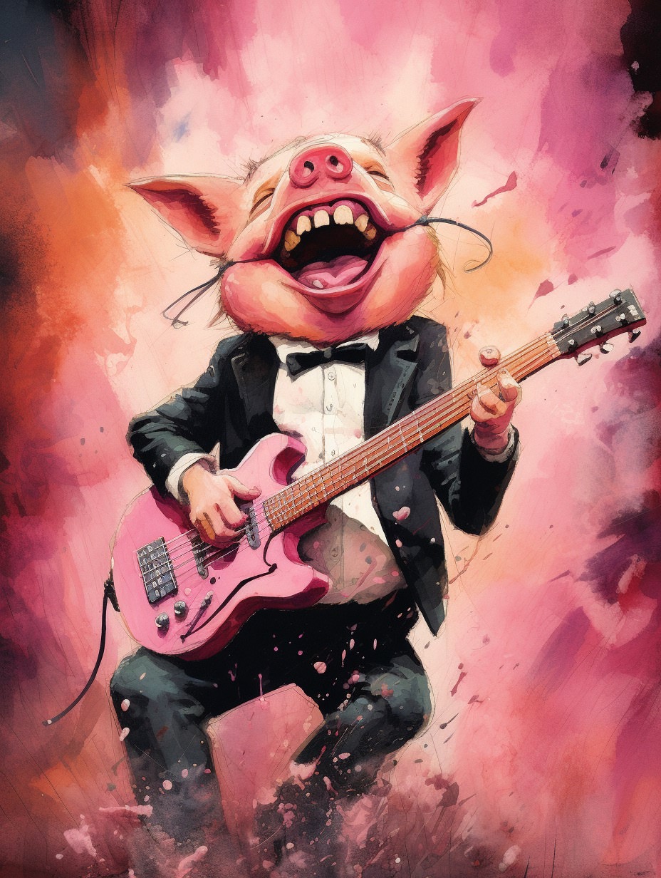  Gris på guitar Ai Stock Photo 
