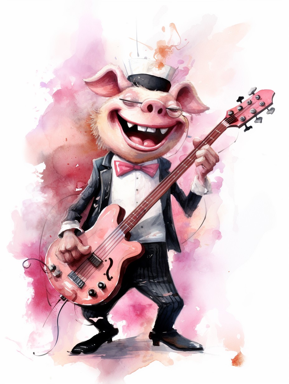  Gris på guitar Ai Stock Photo 