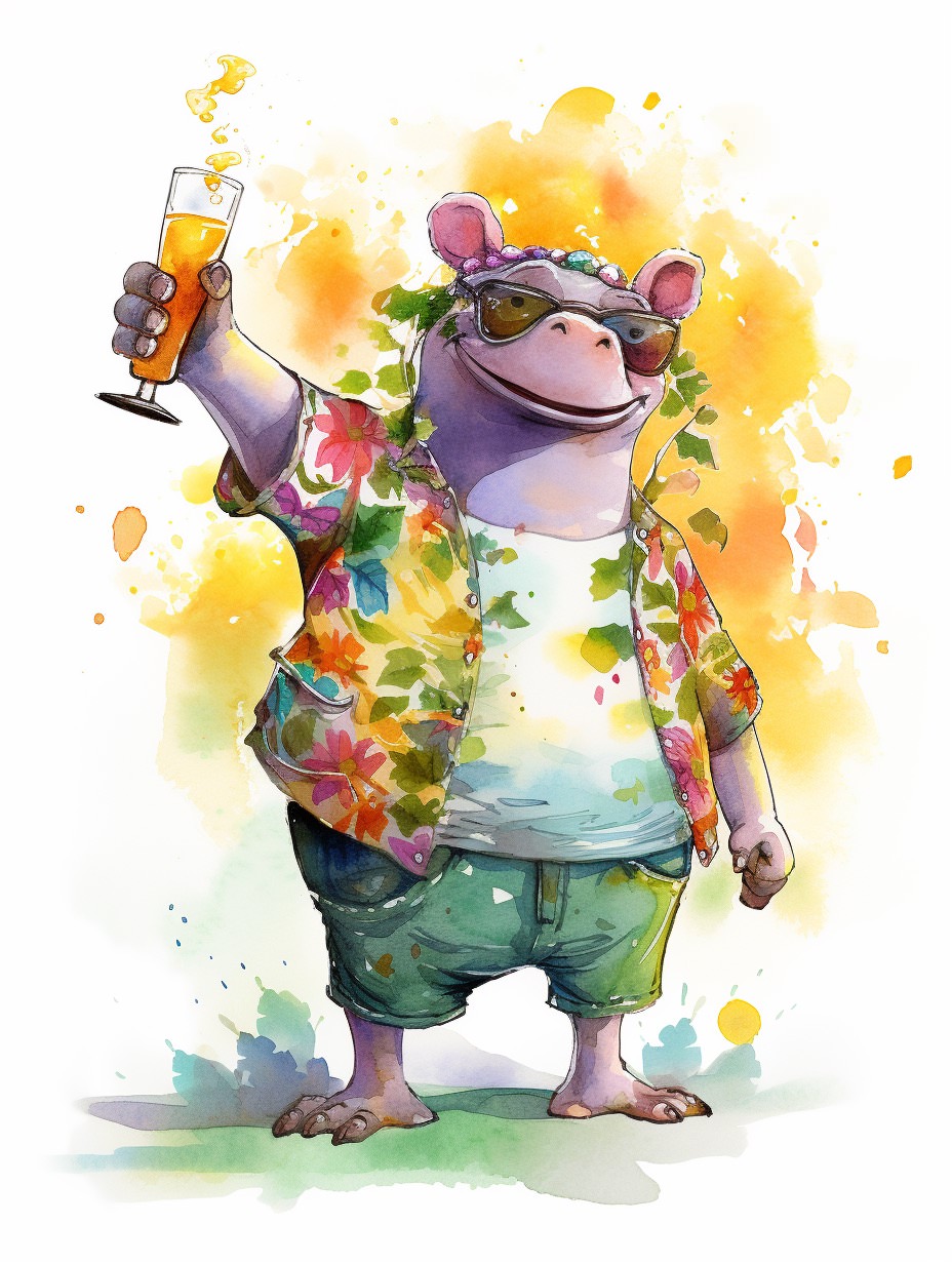  Happy Hippo Ai Stock Photo 
