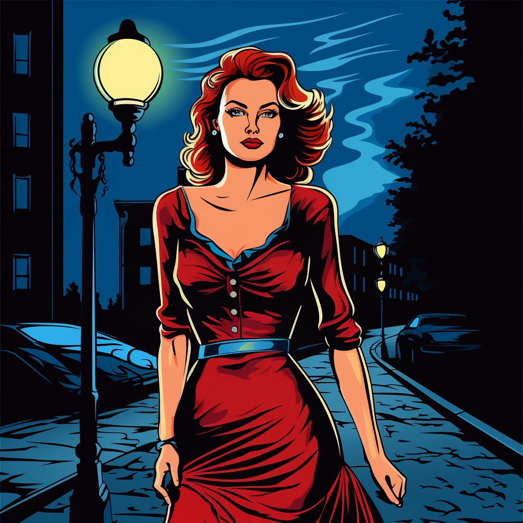  Woman in red Ai Stock Photo 