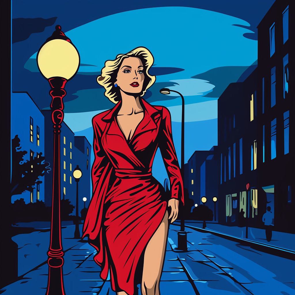 Woman in red Ai Stock Photo 